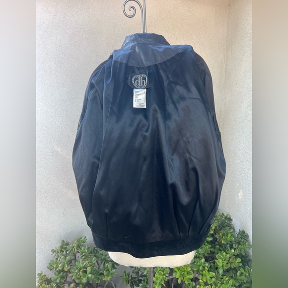 Vintage 80s black suede bomber jacket big shoulders pockets 6 Dominic Bellissimo - Picture 9 of 12